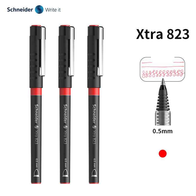 Schneider XTRA 823 Liquid Ink Rollerball Pen 0.5mm 3 Pack Red