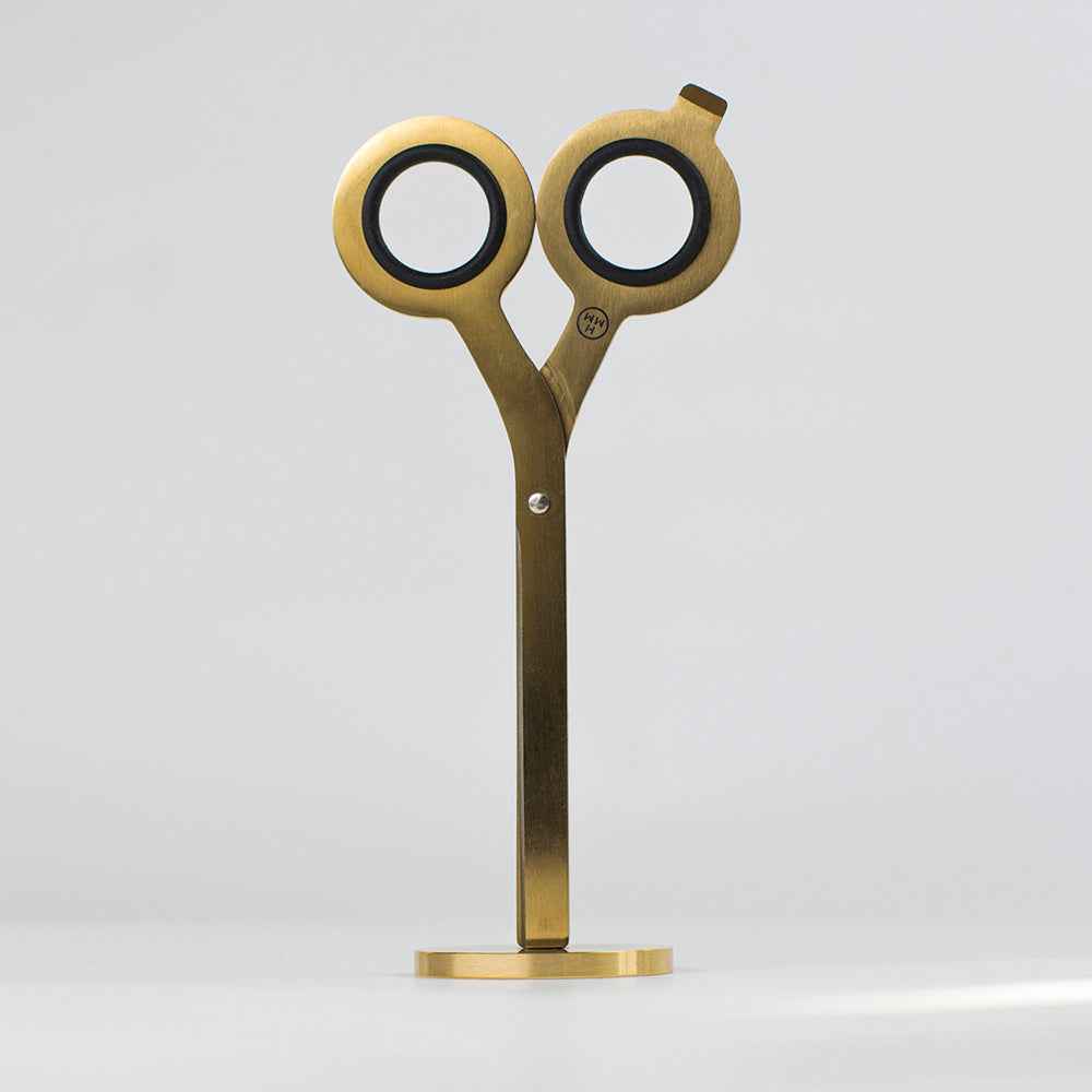 HMM Scissors with Base Black/Gold for Office Gold