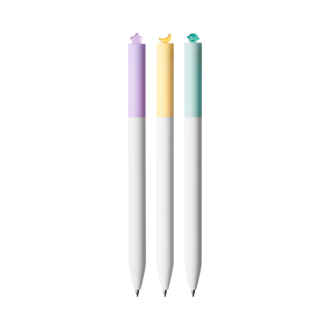 KACO First Roller Stars Gel Pen 0.5mm Black Ink 3 Pack