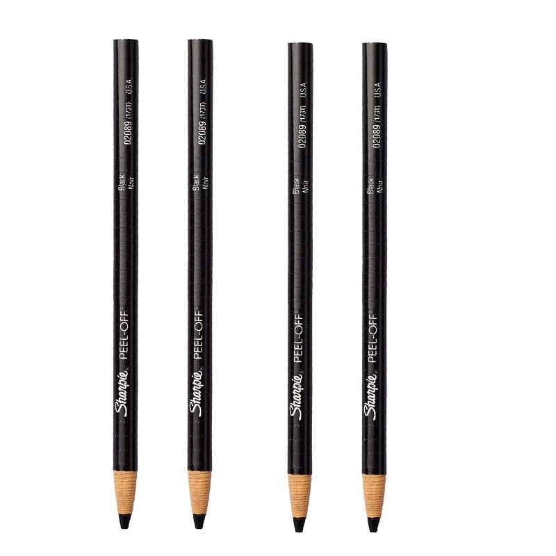 Sharpie Peel-Off China Marker Grease Pencils, 4 Pack 4 Black