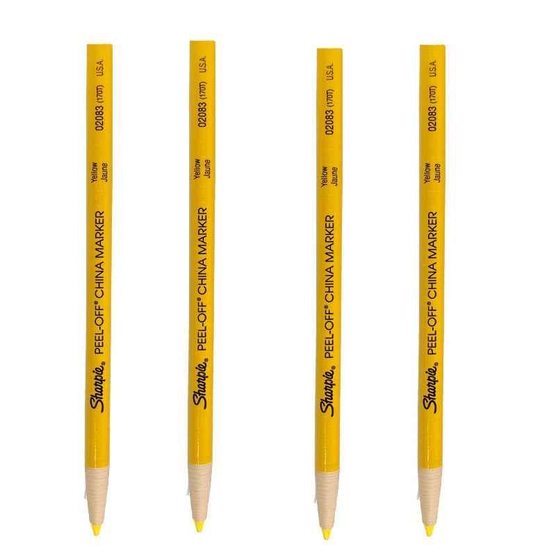 Sharpie Peel-Off China Marker Grease Pencils, 4 Pack 4 Yellow