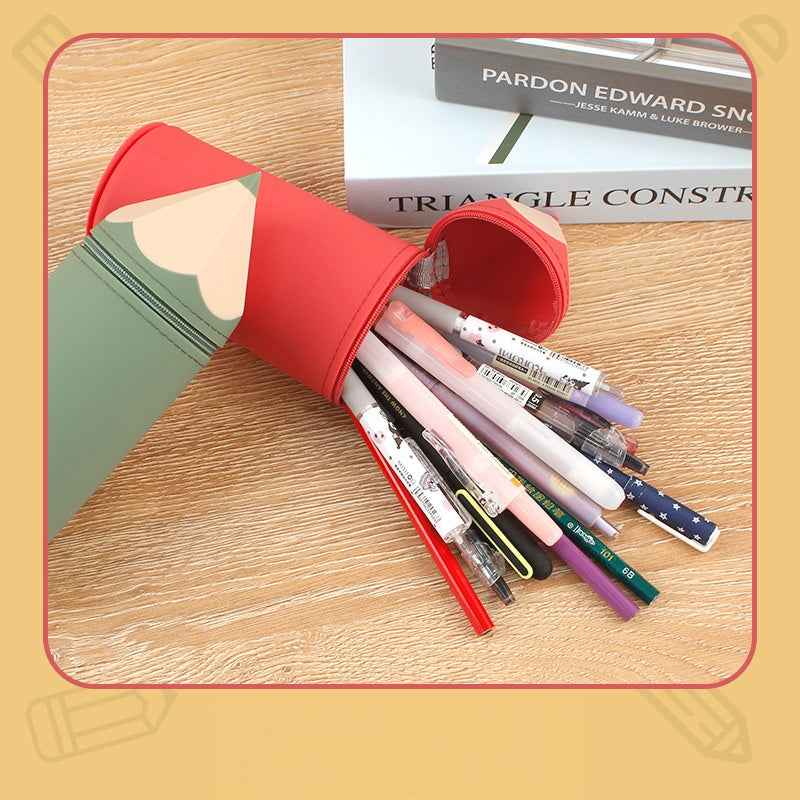 Silicone Pencil-Shaped Pen Holder with Suction Cup