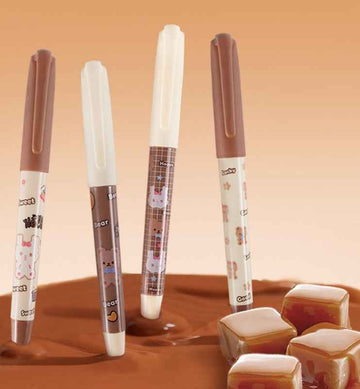 Snowhite Caramel Bear Scented Fountain Pen Disposable 4 Pack