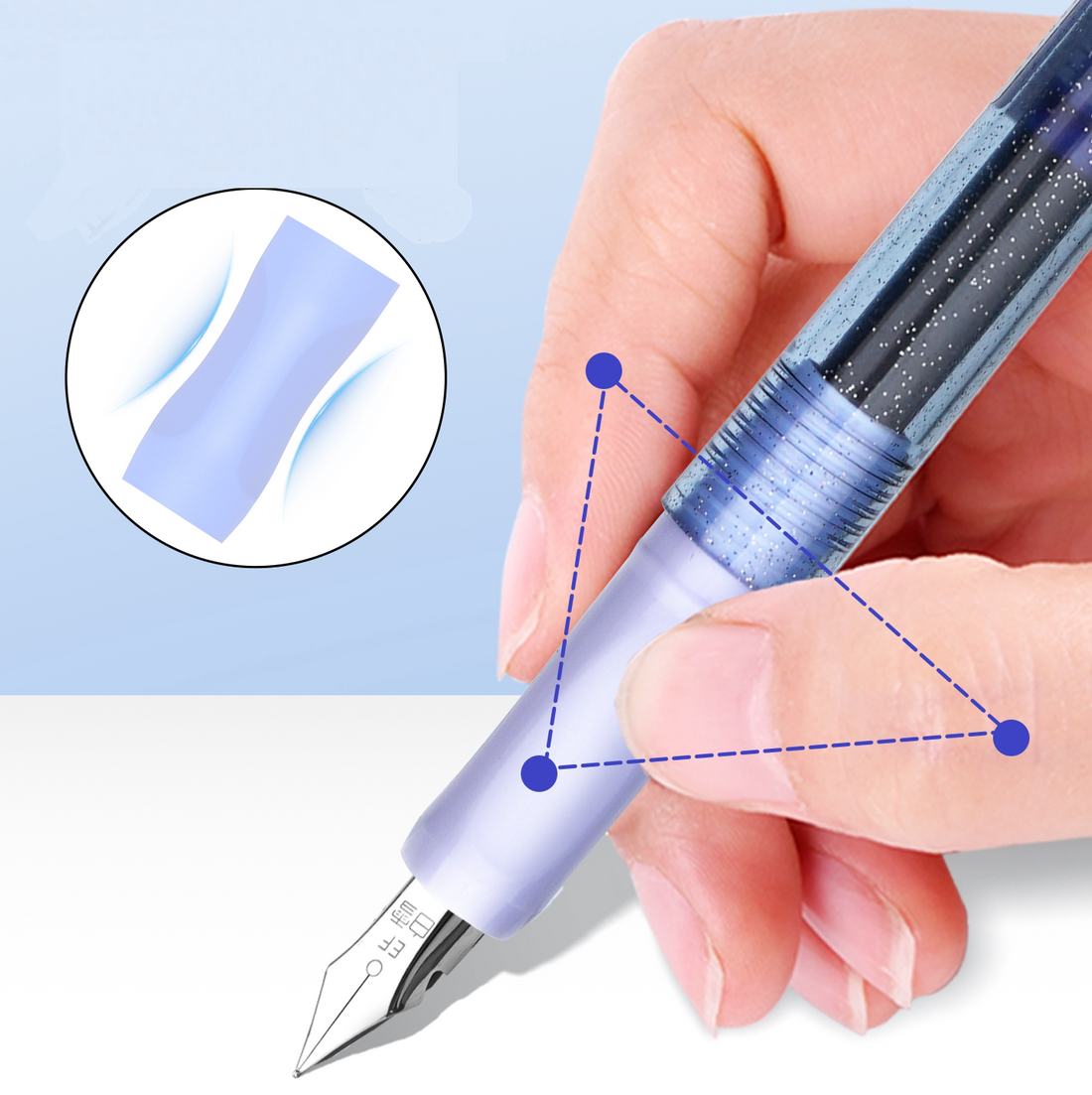 Snowhite Galaxy Fountain Pen with 30 Black Ink Cartridges 12 Pack