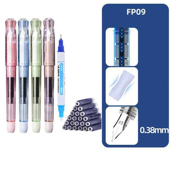 Snowhite Galaxy Fountain Pen with 30 Erasable Cartridges & Eraser Pen 12 Pack