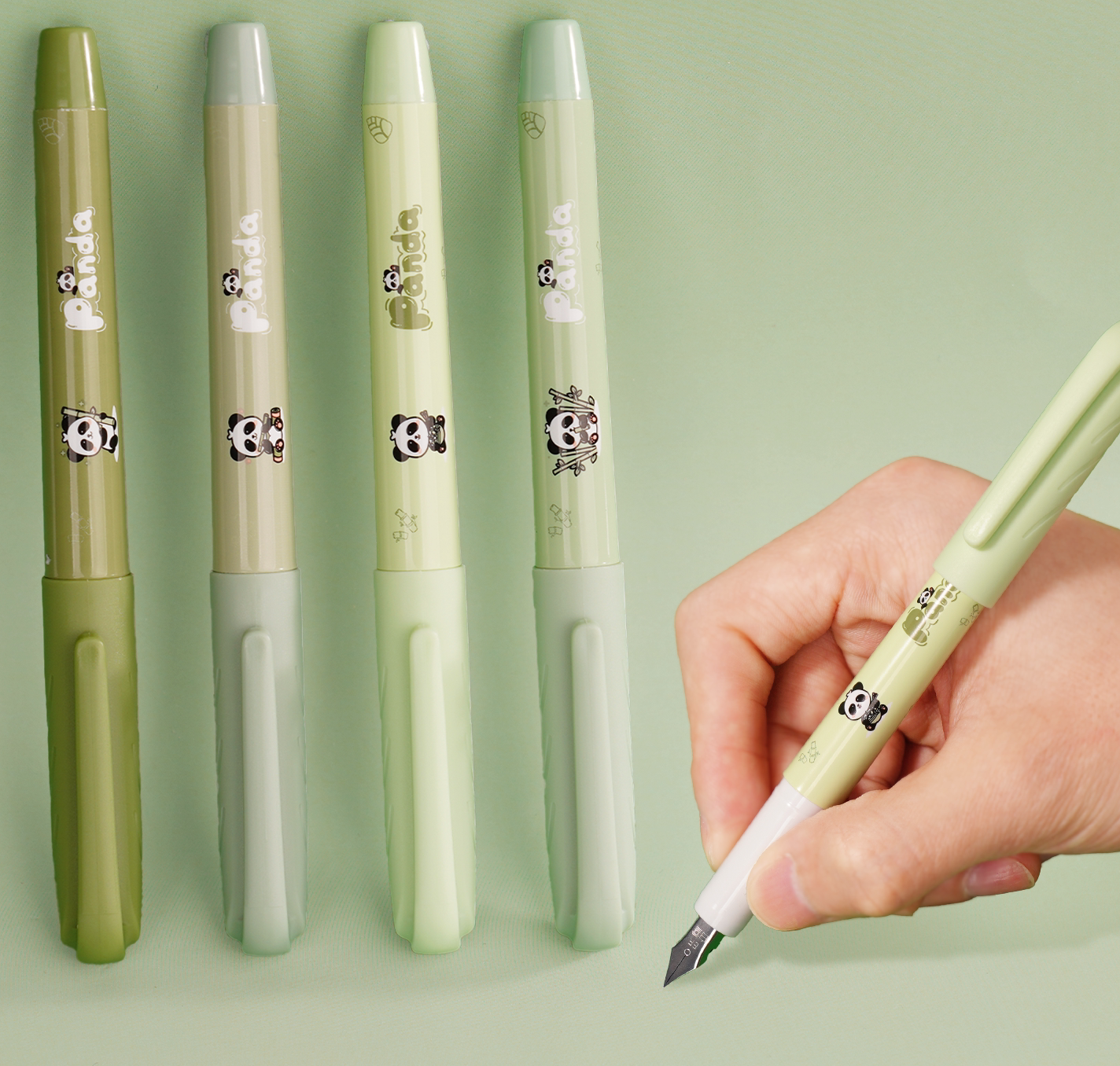 Snowhite FP15 Panda Bamboo Disposable Fountain Pen EF Nib 4 Pack