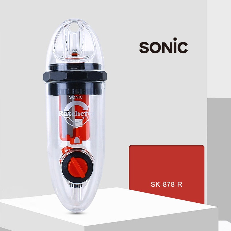 Sonic SK-878 Ratchet Capsules Handy Pencil Sharpener Red