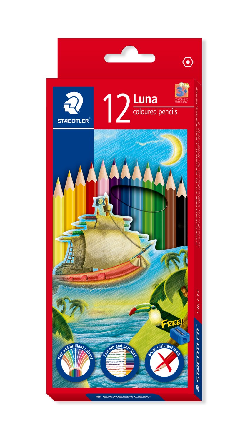 Staedtler Luna Wooden Coloured Pencil Set 12/24/36/48 Colors 12 Color