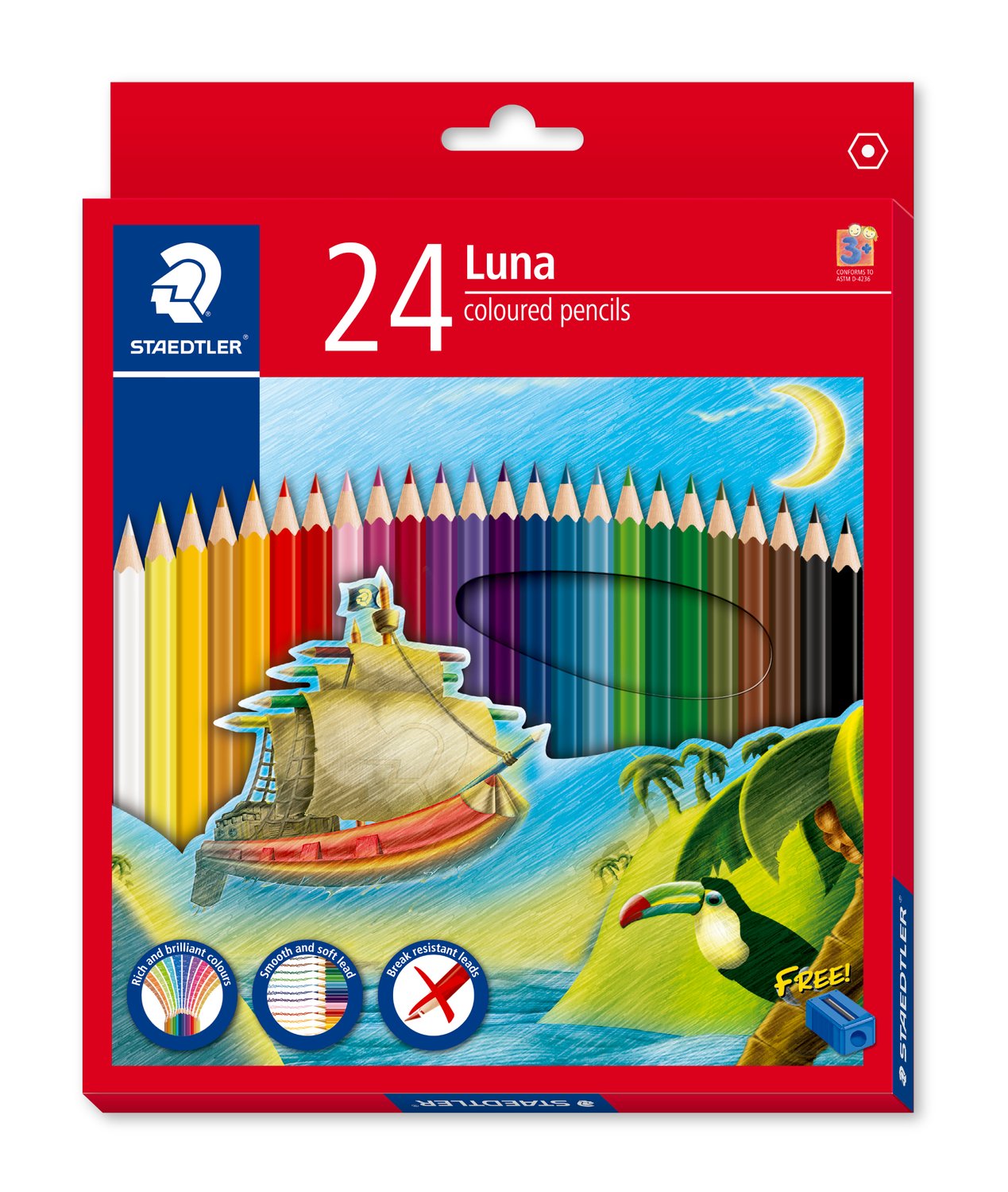 Staedtler Luna Wooden Coloured Pencil Set 12/24/36/48 Colors 24 Color