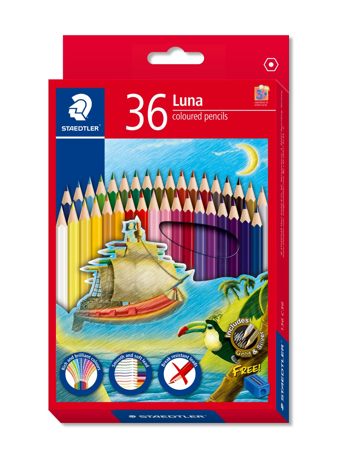 Staedtler Luna Wooden Coloured Pencil Set 12/24/36/48 Colors 36 Color