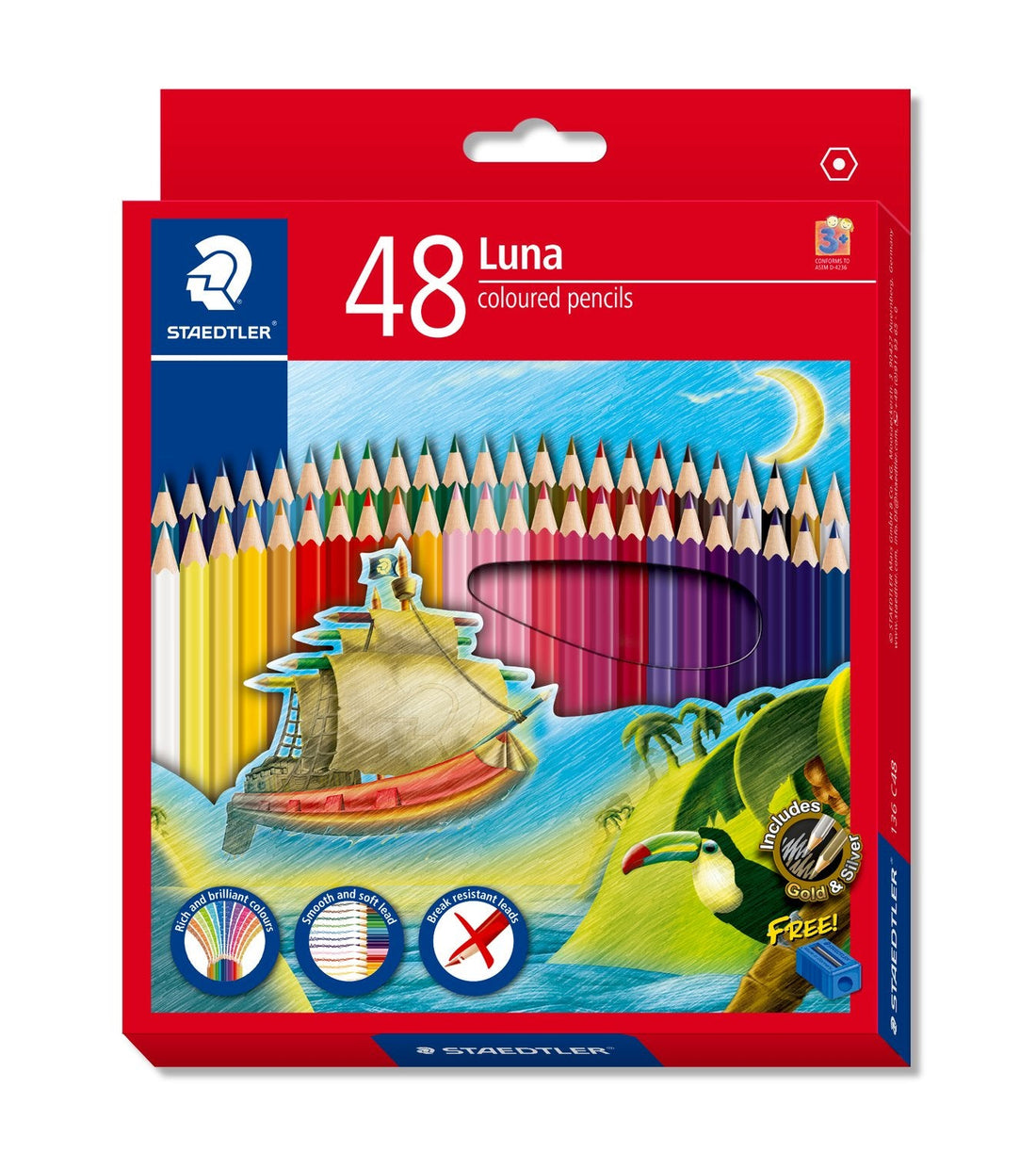 Staedtler Luna Wooden Coloured Pencil Set 12/24/36/48 Colors 48 Color