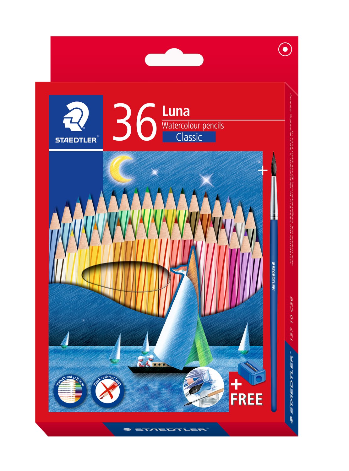 Staedtler Luna Wooden Watercolor Pencils Classic 12/24/36/48 Colors 36 Color