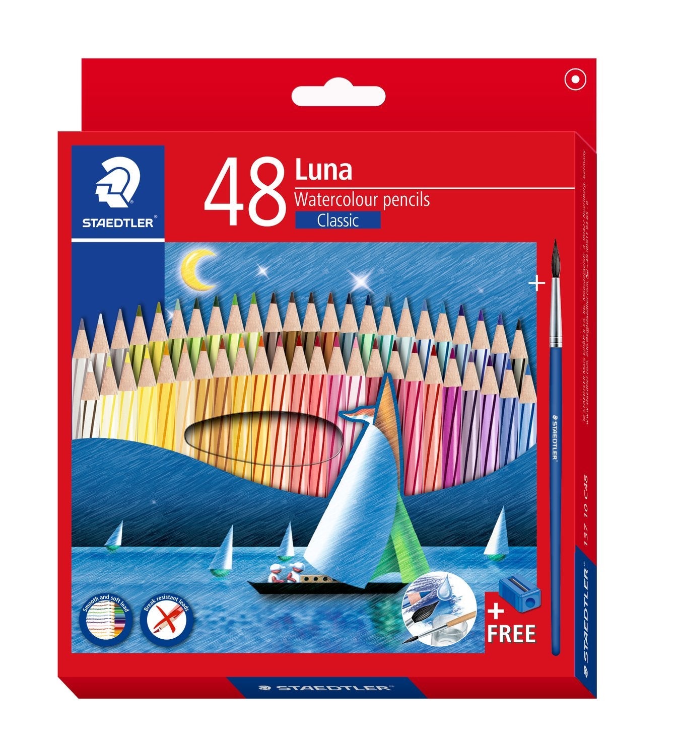 Staedtler Luna Wooden Watercolor Pencils Classic 12/24/36/48 Colors 48 Color