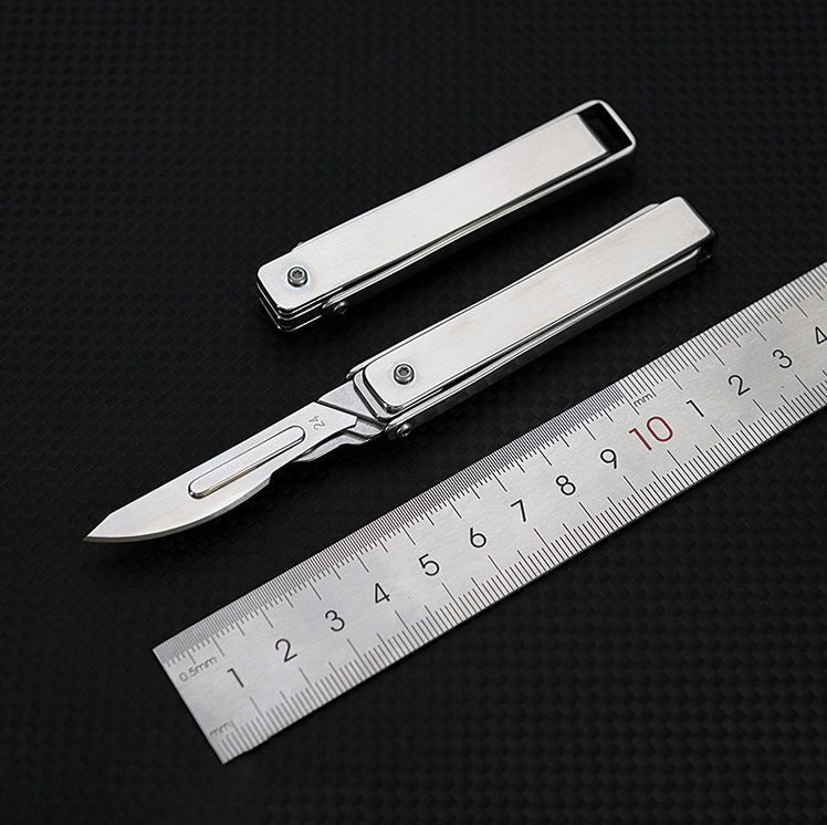 Stainless Steel Retractable Utility Knife for DIY Crafting 10 Blades