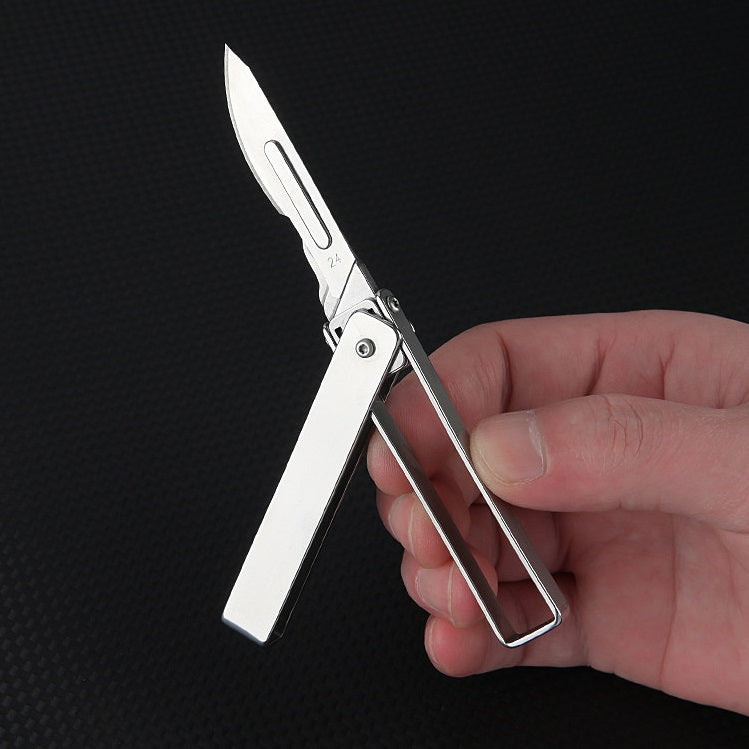 Stainless Steel Retractable Utility Knife for DIY Crafting 10 Blades