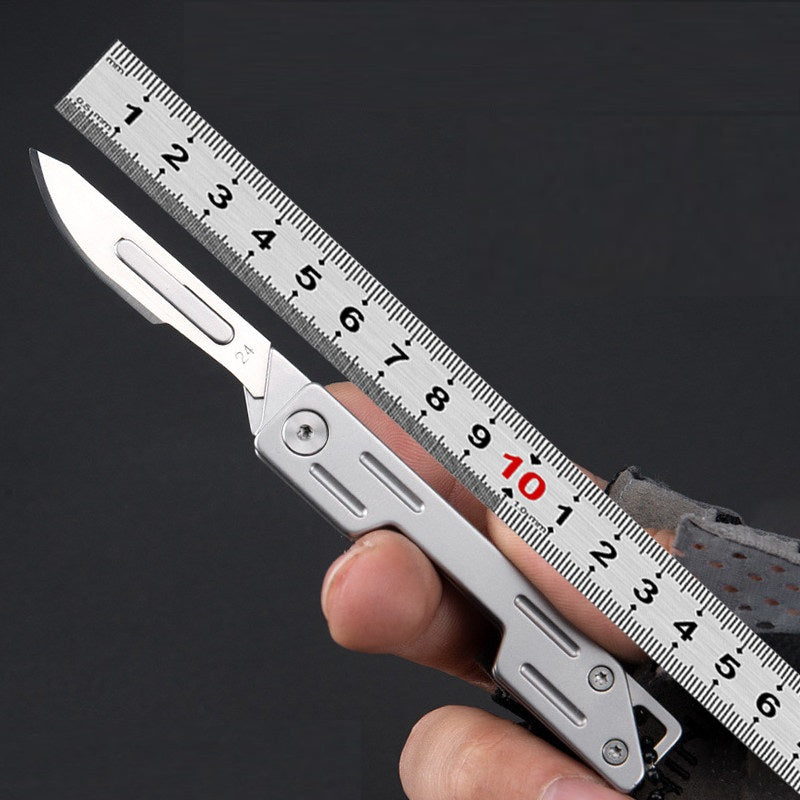 Mini Portable EDC Stainless Steel Utility Knife Folding with 10 Blades
