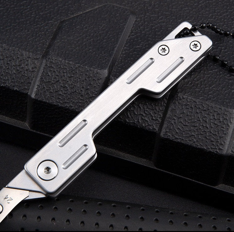 Mini Portable EDC Stainless Steel Utility Knife Folding with 10 Blades