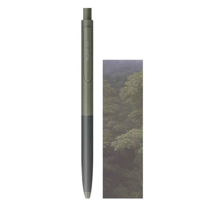 Sun-Star Mute-on Silent Gel Ink Ballpoint Pen 0.5mm Green