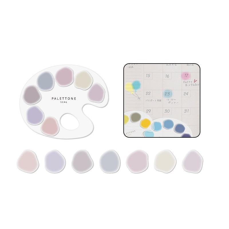 Sun-Star PALETTONE Stickers PET Paint Palette Style 70pcs Antique Flower