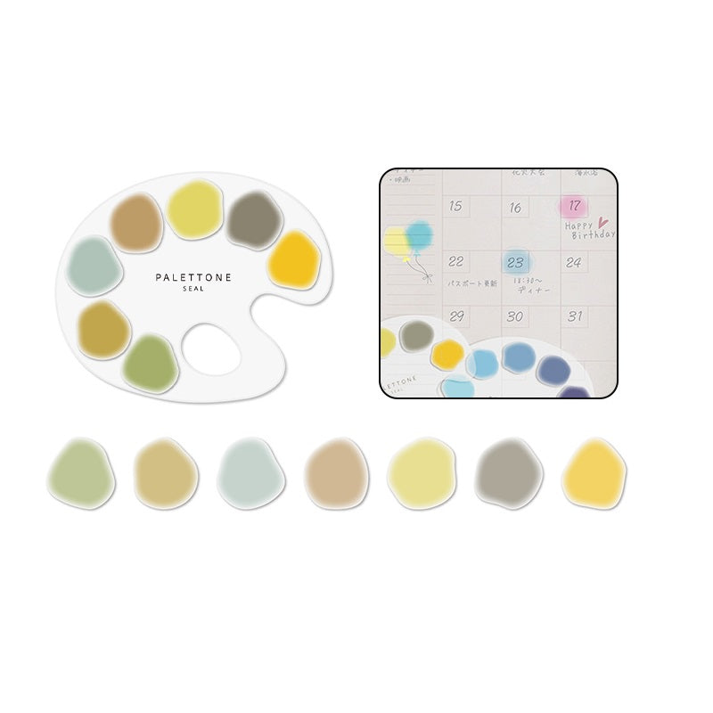 Sun-Star PALETTONE Stickers PET Paint Palette Style 70pcs Poetic Sunflower