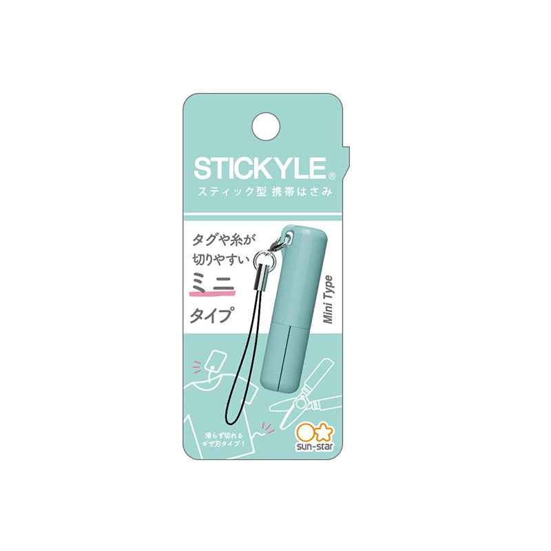 Sun-Star Stickyle Mini Portable Scissors with Strap Green