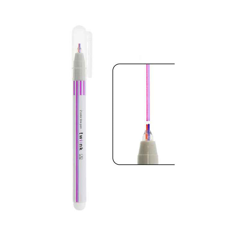 Sun-Star Twiink 2-Color Line Marker Pen Pink x Light Purple