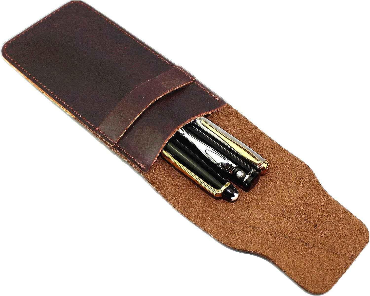 Leather Fountain Pen Pouch Case Large