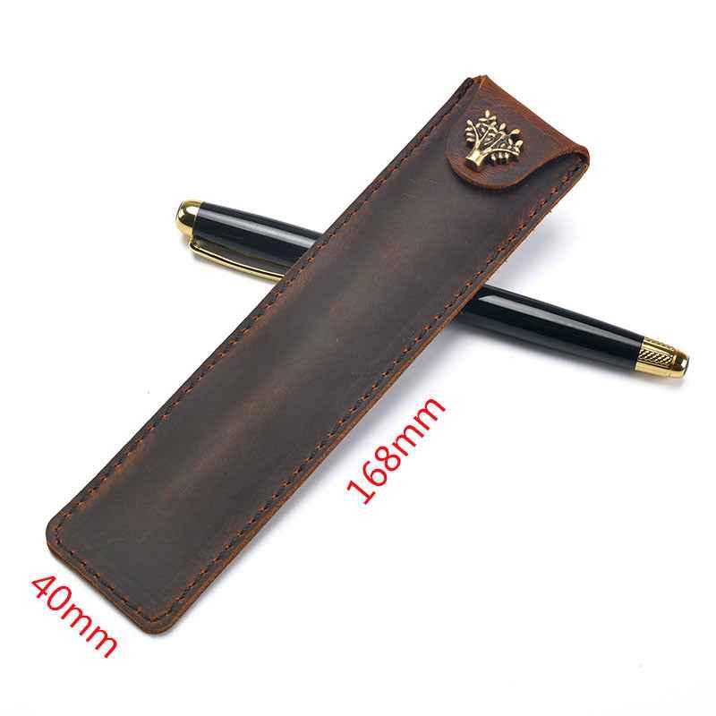 Single Leather Pen Pouch Case Bag