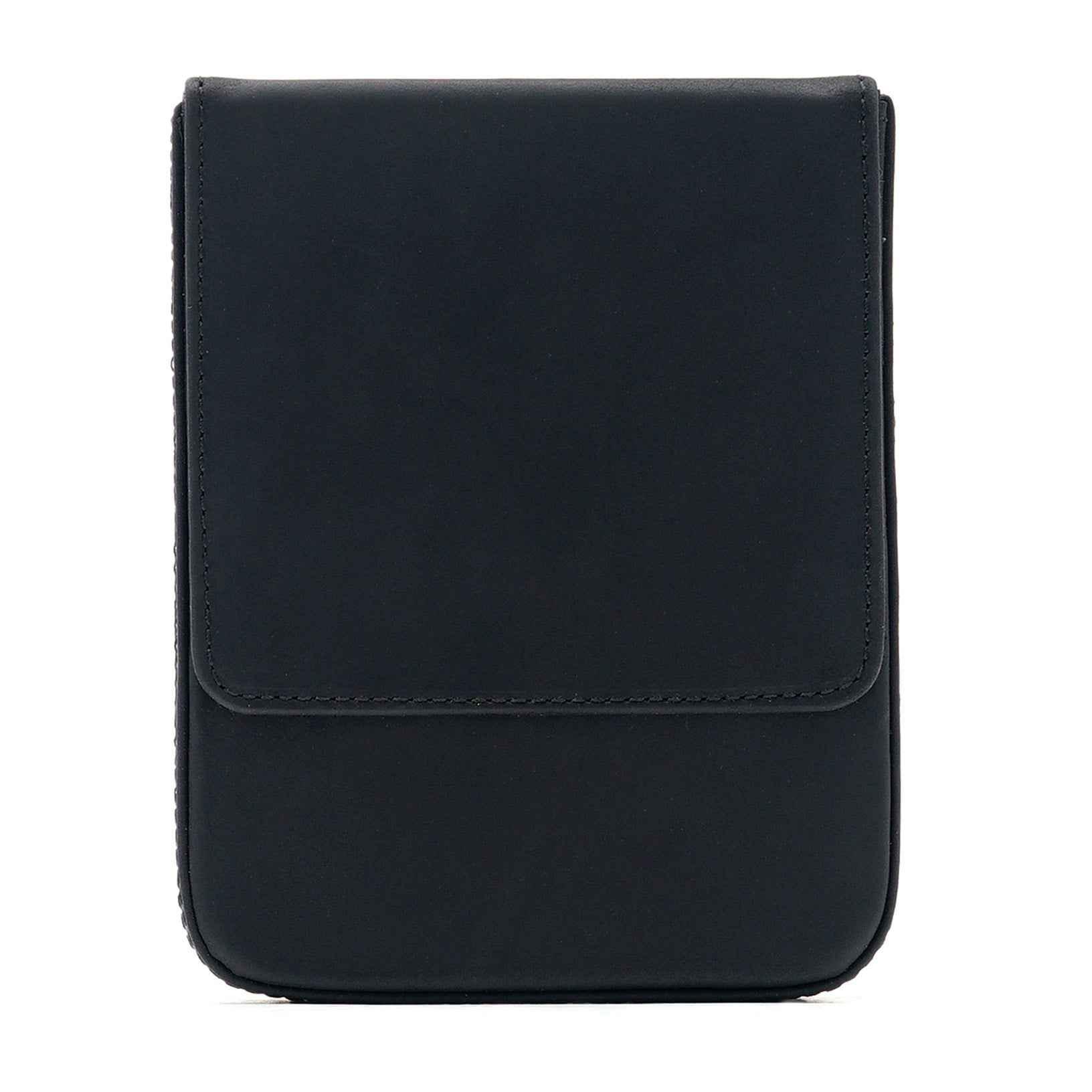 Vintage Leather Pen Case Storage with 6 Slots Black