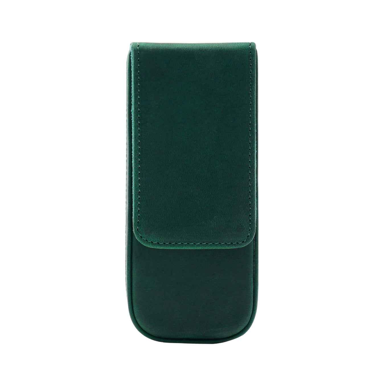 Vintage Leather Pen Case Storage with 3 Slots Green