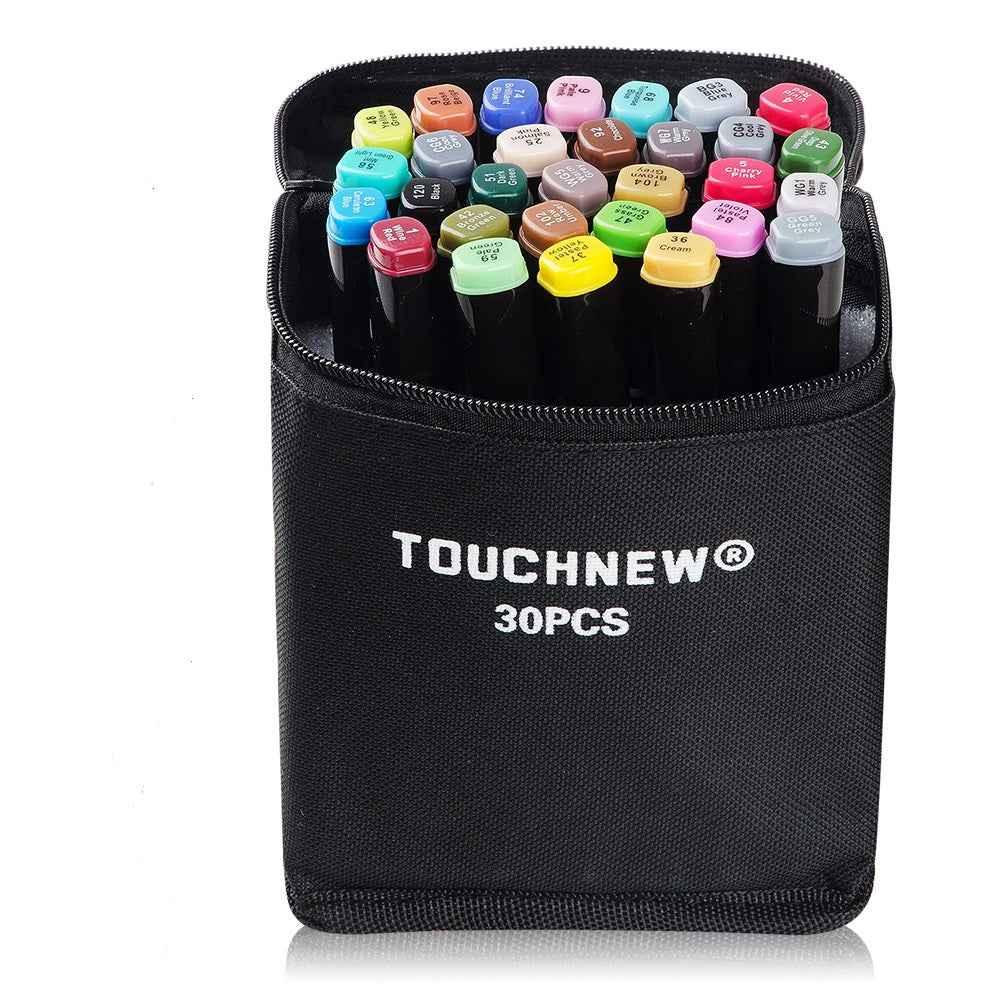 TOUCHNEW 30 Color Alcohol Twin Markers Brush Tip