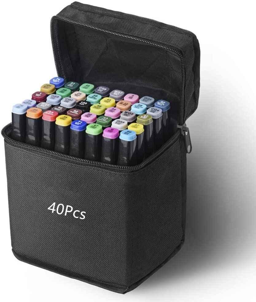 TOUCHNEW 40 Color Alcohol Twin Markers Brush Tip
