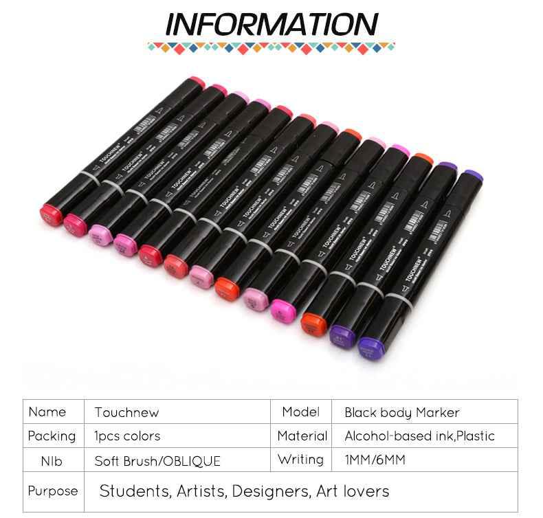 TOUCHNEW 60 Color Dual Tips Alcohol Based Brush Art Markers