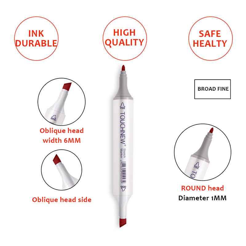 TOUCHNEW 60 Color Sketch Markers Animation Design Set with Carry Bag