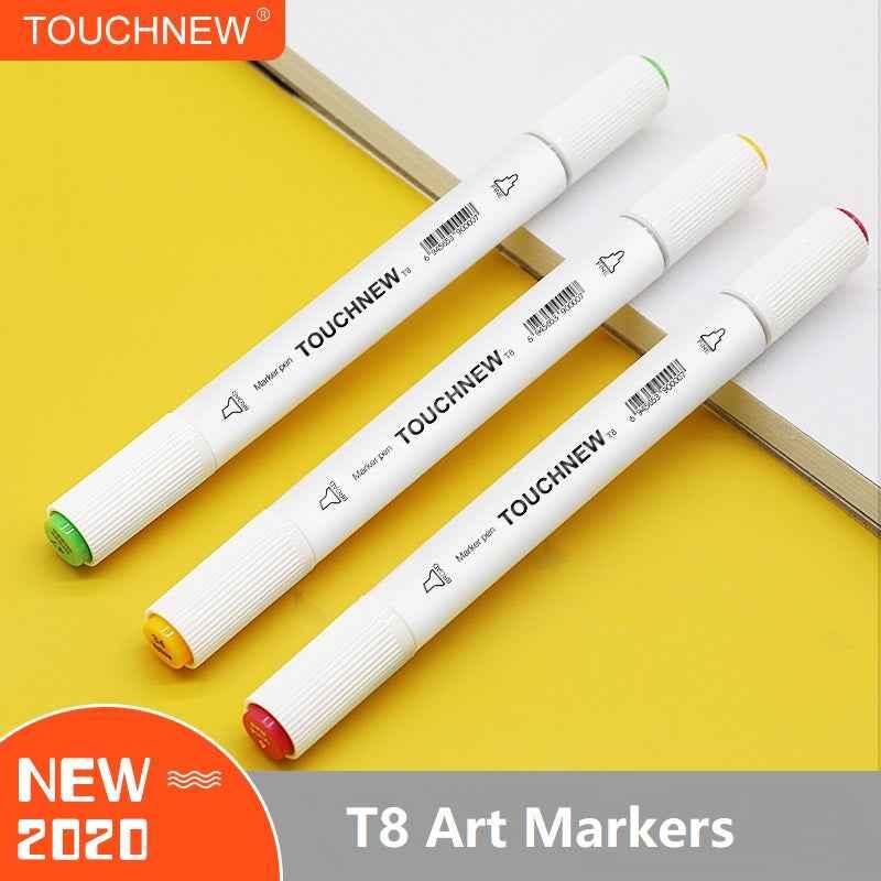 TOUCHNEW T8 12 Color Markers Pens Alcohol Based for Art Drawing Kids Students