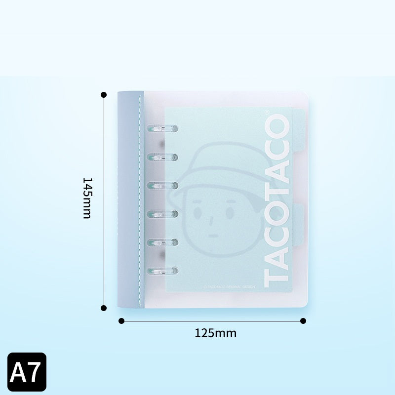 TACOTACO Soft-Cover 360° Flip A7 Loose-Leaf Notebook – Refillable Traveller’s Journal | 80 Sheets 100gsm + 4 Dividers | 125 × 145mm | 4-Colour Set