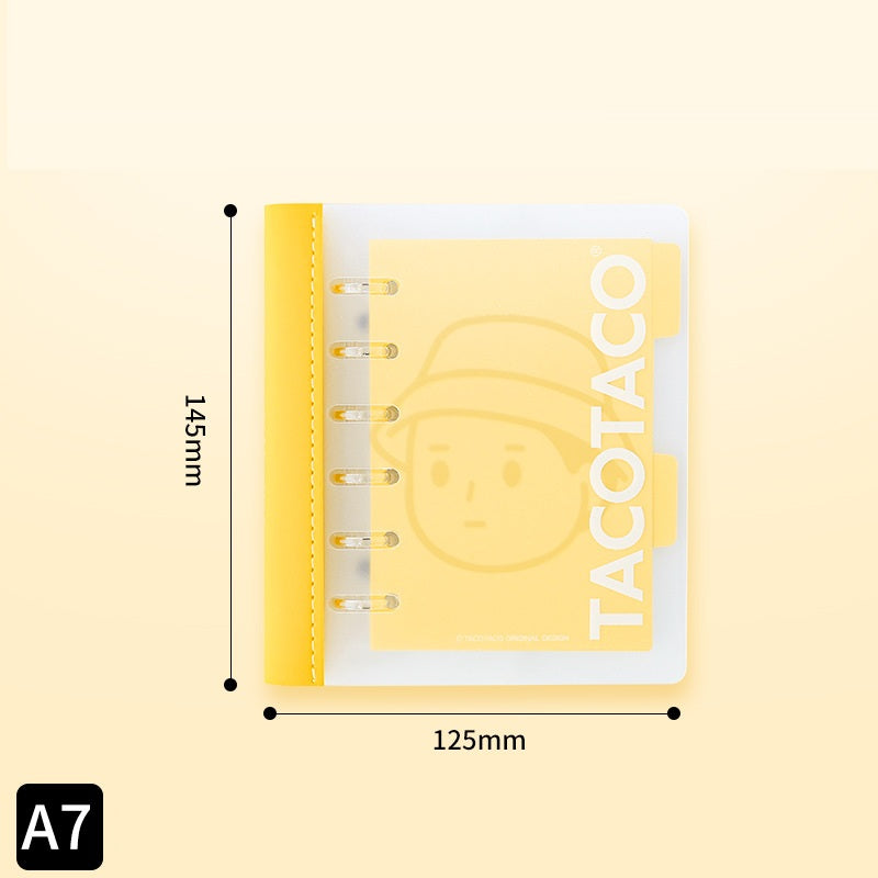TACOTACO Soft-Cover 360° Flip A7 Loose-Leaf Notebook – Refillable Traveller’s Journal | 80 Sheets 100gsm + 4 Dividers | 125 × 145mm | 4-Colour Set