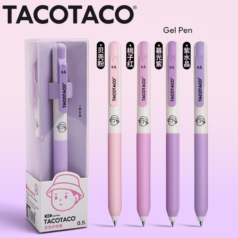 TACOTACO Retractable Colour Gel Pen Set – 12-Colour Pack | 0.5mm Click Gel Ink | Student Note-Taking, Journaling & Colour-Coded Study