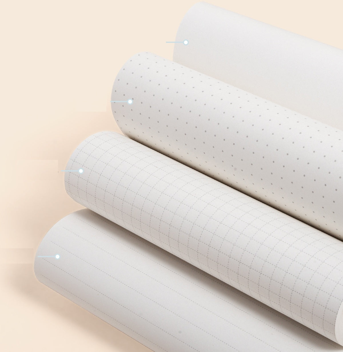 TACOTACO Magnetic Refillable Notebook – 80 Sheets 100gsm | 4 Page Styles: Blank / Dot Grid / Grid / Lined | Perforated Tearout | Pen Elastic Band | 193 × 139mm
