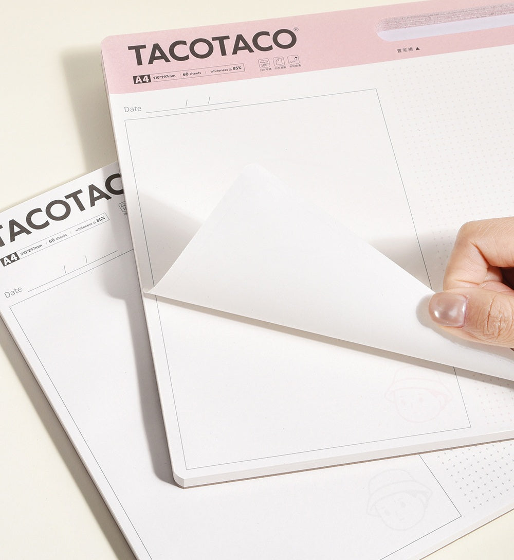 TACOTACO A4 Daily Planner & Idea Notebook | Desk Notepad with Pen Slot | 60 Sheets | 210×297mm | 2-Pack