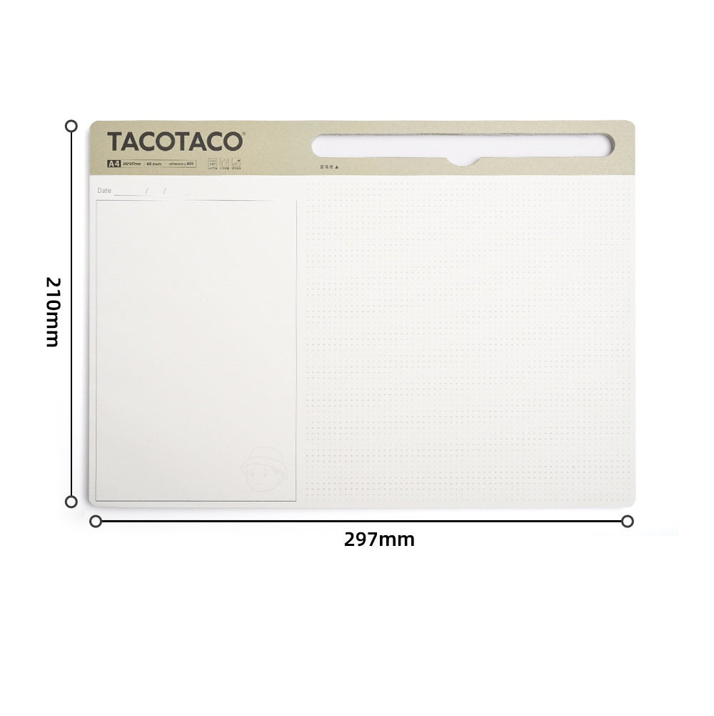 TACOTACO A4 Daily Planner & Idea Notebook | Desk Notepad with Pen Slot | 60 Sheets | 210×297mm | 2-Pack