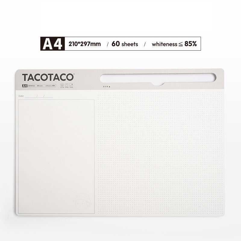 TACOTACO A4 Daily Planner & Idea Notebook | Desk Notepad with Pen Slot | 60 Sheets | 210×297mm | 2-Pack Grey