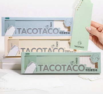 TACOTACO Bookmark Notepad 3-Pack – 2-in-1 Bookmark & Notepad with Ring Binding | 80 Sheets Each | 225 × 60mm | Ruled + Grid + Blank