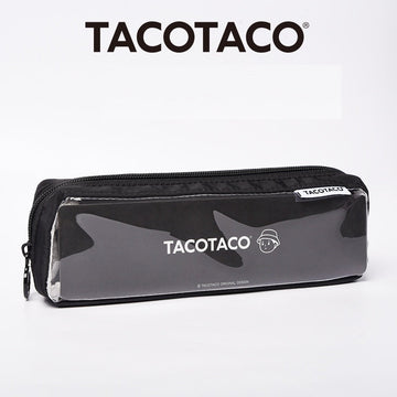 TACOTACO Stain-Resistant Triangular Pencil Case with PVC Window – 215 × 75mm | 80g | Black / Grey / Navy / Brown Black