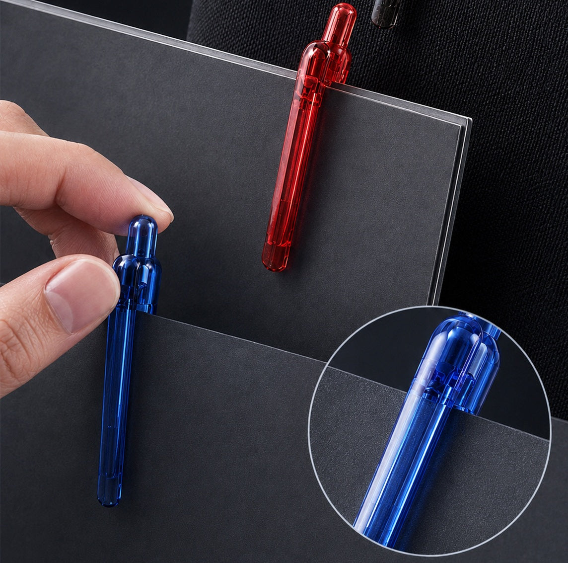 TACOTACO Silent Click ST Gel Pen 6-Pack – 0.5mm Long-Lasting Ink | Quiet Retractable Click | Black / Red / Blue | Exam & High-Volume Study Writing Pen