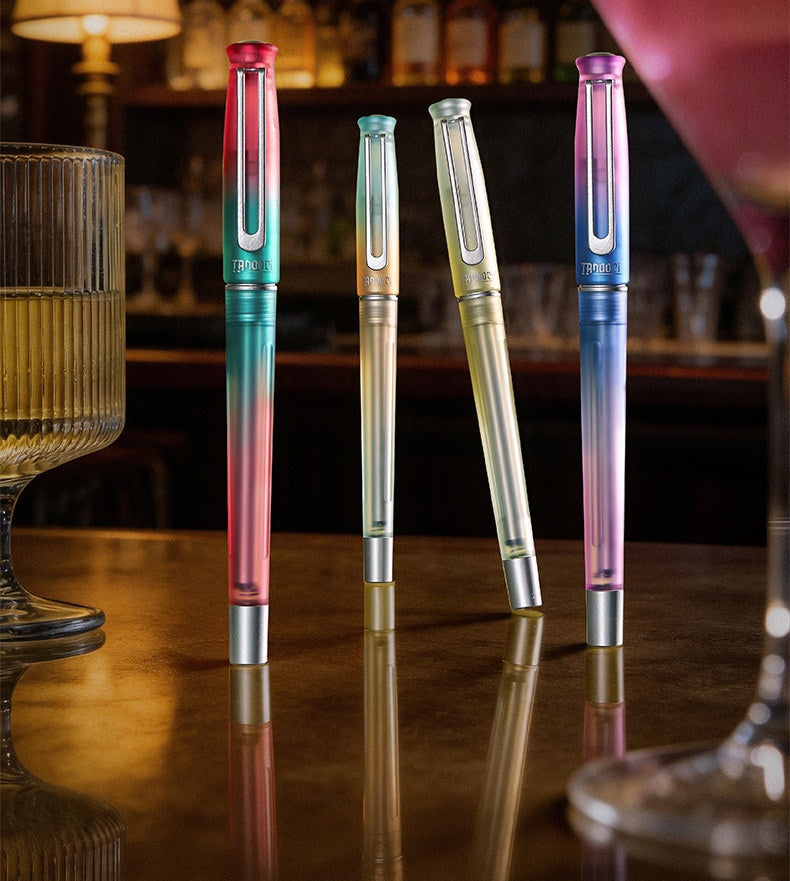 TANOOCI Cocktail Series Gel Pen – Magnetic Metal Grip, Gradient Design, 0.5mm Quick-Dry Black Ink