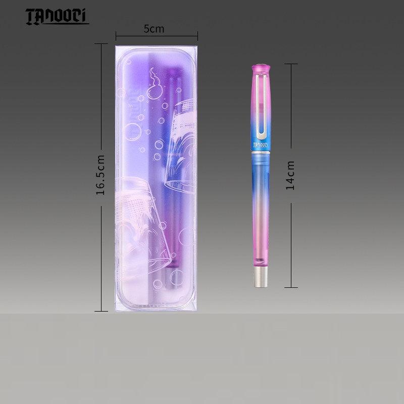 TANOOCI Cocktail Series Gel Pen – Magnetic Metal Grip, Gradient Design, 0.5mm Quick-Dry Black Ink Violet Fizz