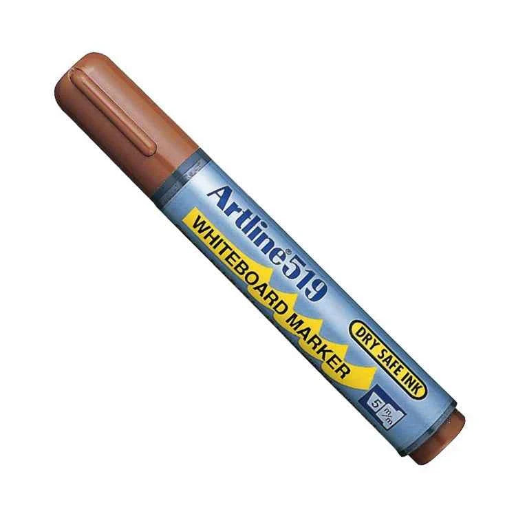 Artline 519 Day-Safe Whiteboard Markers | 2.0-5.0mm Chisel Tip | 4 Pack 4 Brown