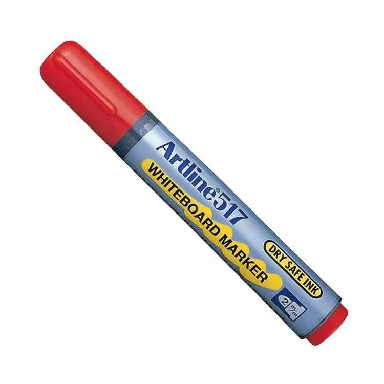 Artline 517 Day-Safe Whiteboard Markers | 2.0mm Bullet Tip | 4 Pack 4 Red