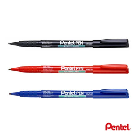 Pentel NMS50 Fine Point Permanent Marker 3 Pack 3 Mixed Colors